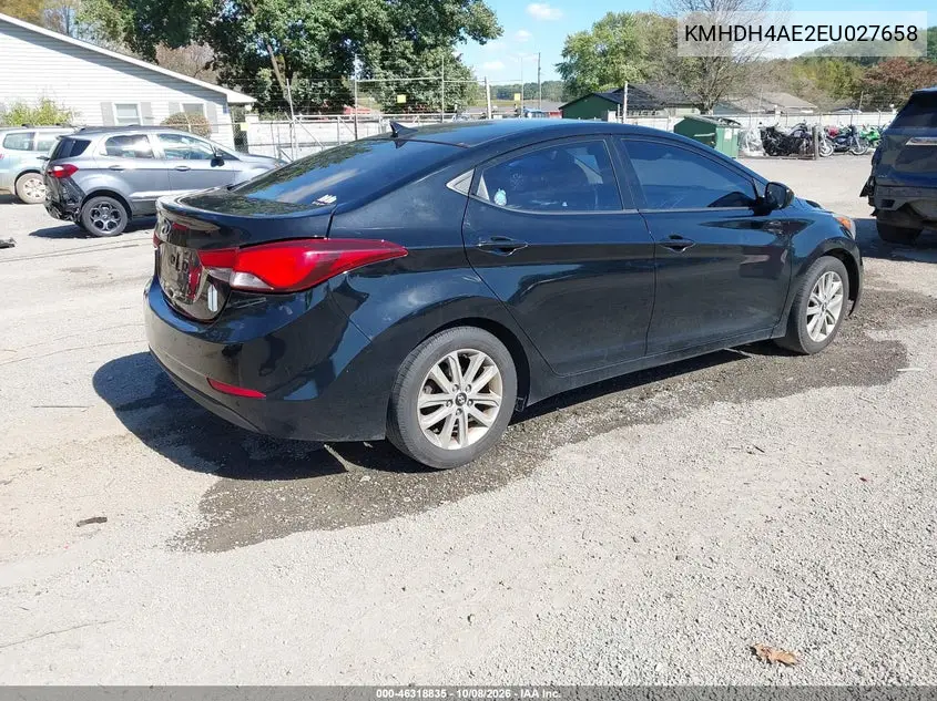2014 HYUNDAI ELANTRA VIN KMHDH4AE2EU027658 — фото 4