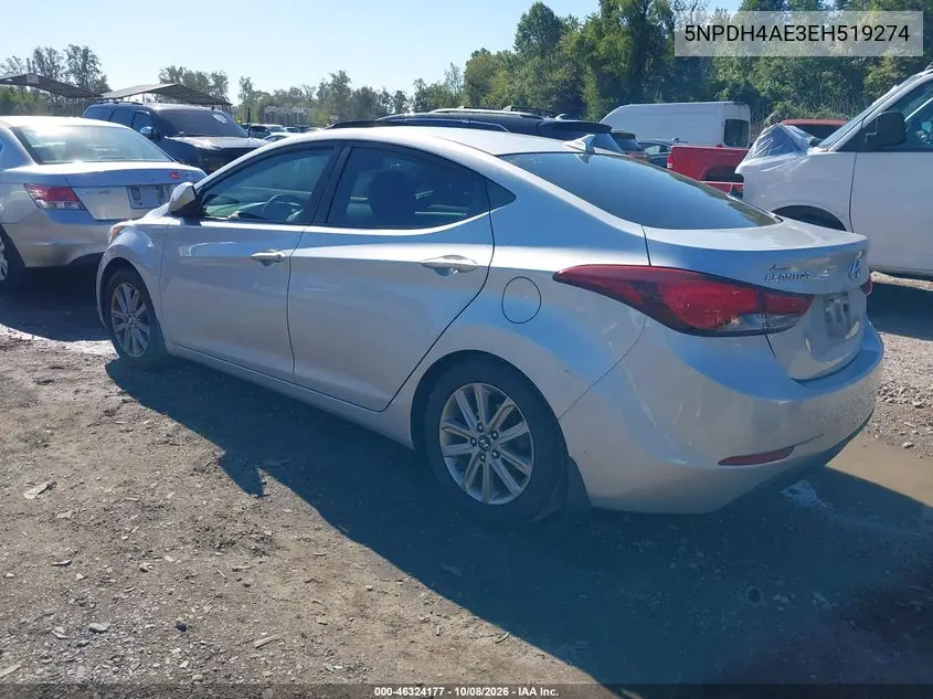 2014 HYUNDAI ELANTRA VIN 5NPDH4AE3EH519274 — фото 3