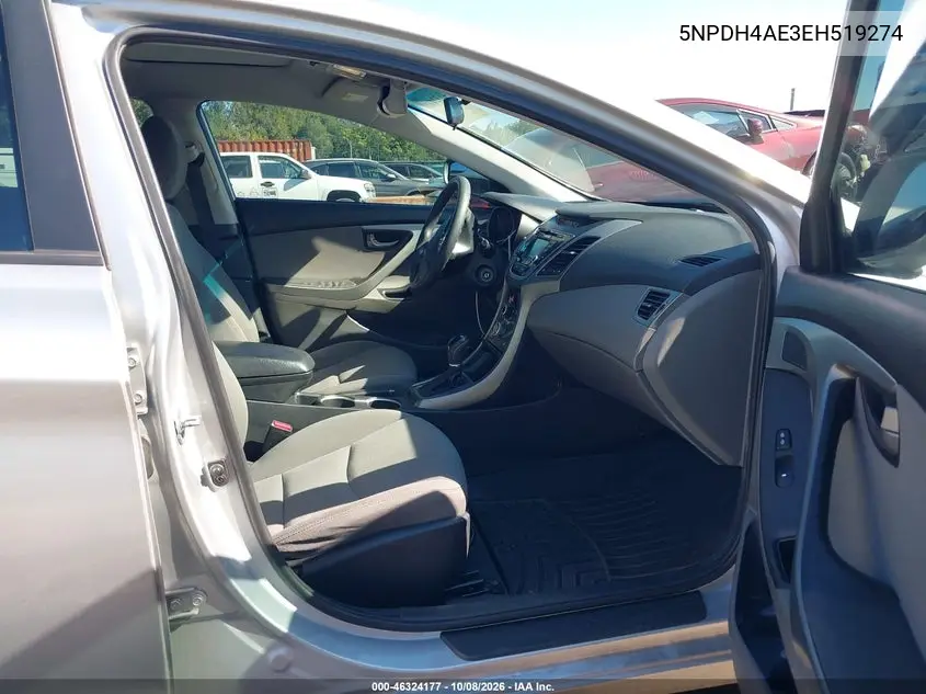 2014 HYUNDAI ELANTRA VIN 5NPDH4AE3EH519274 — фото 5