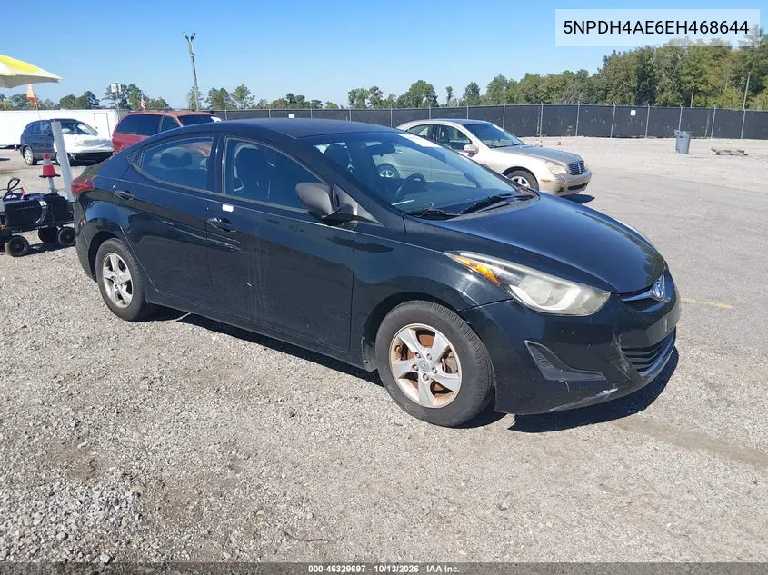 HYUNDAI ELANTRA 2014, VIN 5NPDH4AE6EH468644