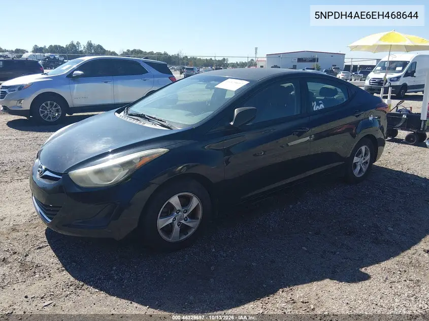 2014 HYUNDAI ELANTRA VIN 5NPDH4AE6EH468644 — фото 2