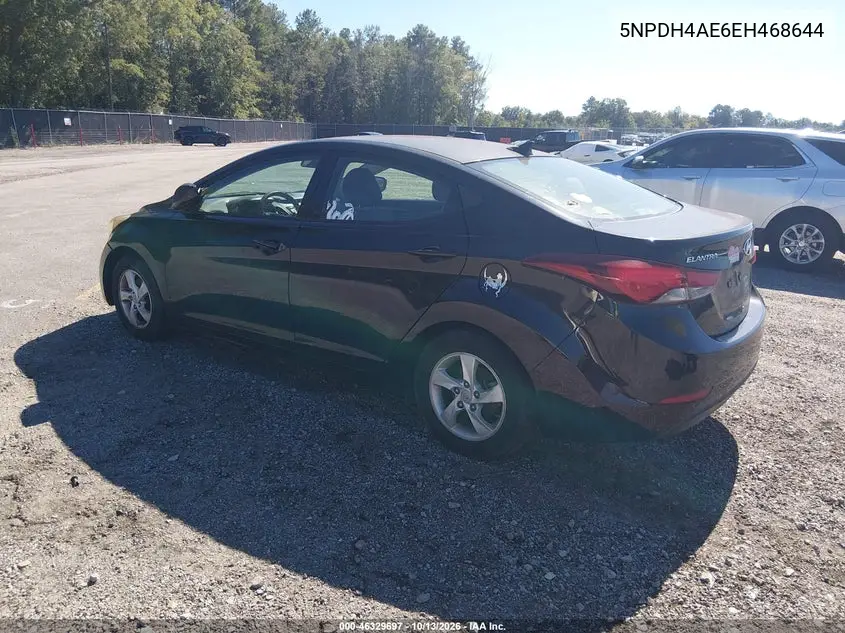 2014 HYUNDAI ELANTRA VIN 5NPDH4AE6EH468644 — фото 3