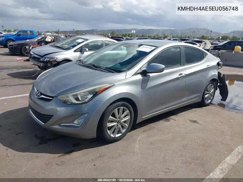 2014 HYUNDAI ELANTRA VIN KMHDH4AE5EU056748 — фото 2
