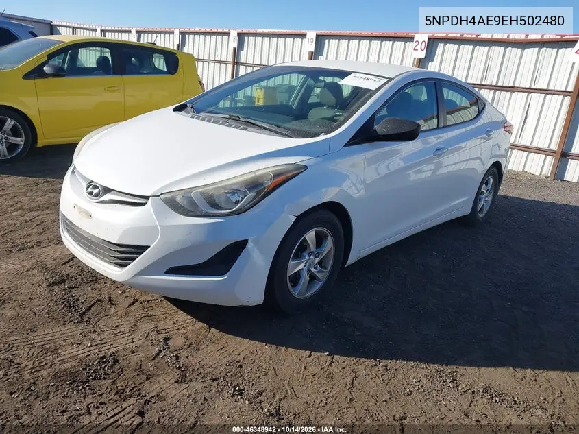 2014 HYUNDAI ELANTRA VIN 5NPDH4AE9EH502480 — фото 2