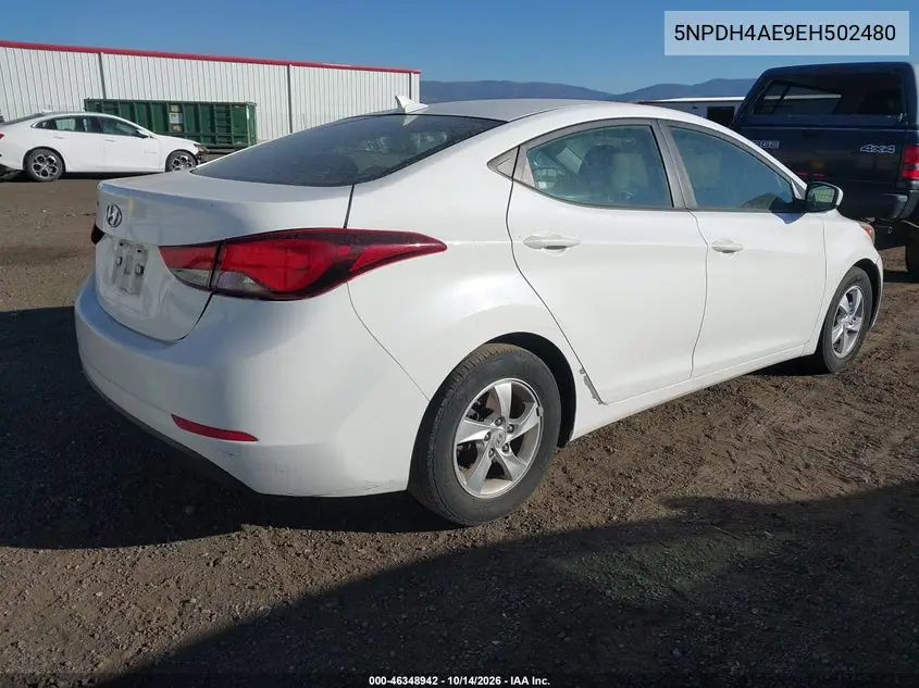 2014 HYUNDAI ELANTRA VIN 5NPDH4AE9EH502480 — фото 4
