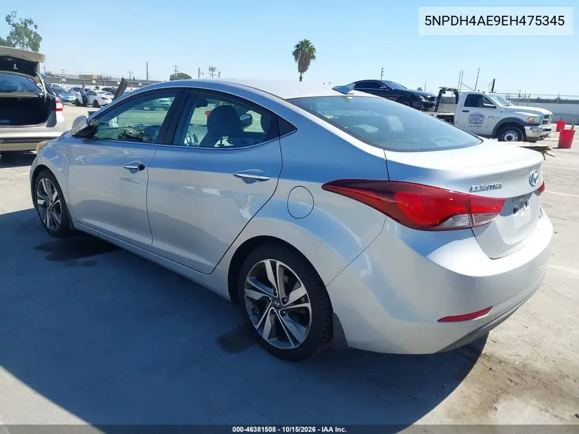 2014 HYUNDAI ELANTRA VIN 5NPDH4AE9EH475345 — фото 3