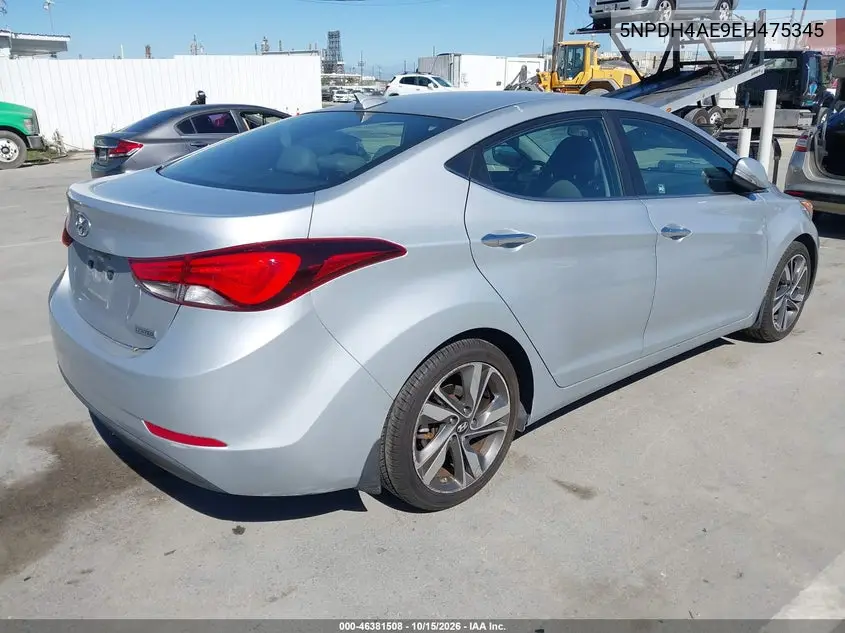 2014 HYUNDAI ELANTRA VIN 5NPDH4AE9EH475345 — фото 4