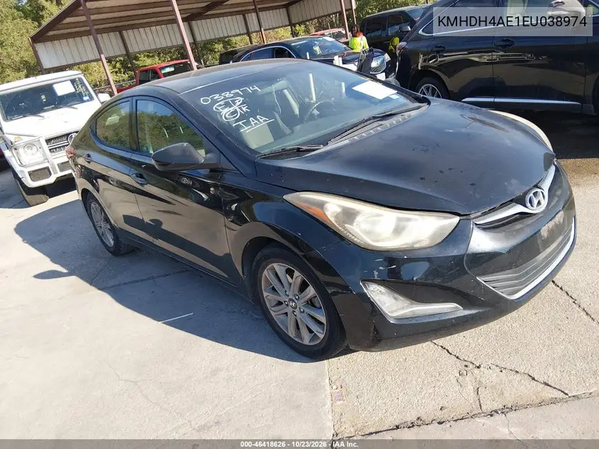HYUNDAI ELANTRA 2014, VIN KMHDH4AE1EU038974