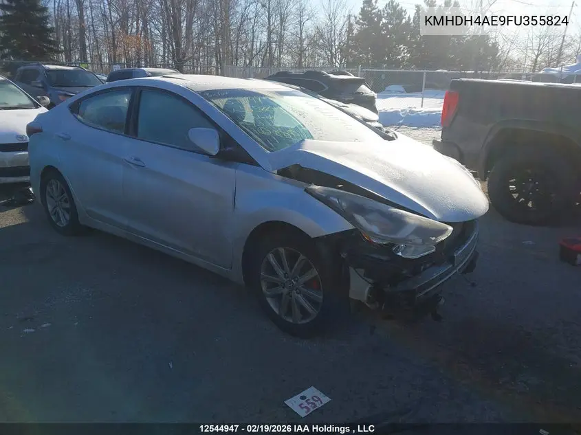 HYUNDAI ELANTRA 2015, VIN KMHDH4AE9FU355824