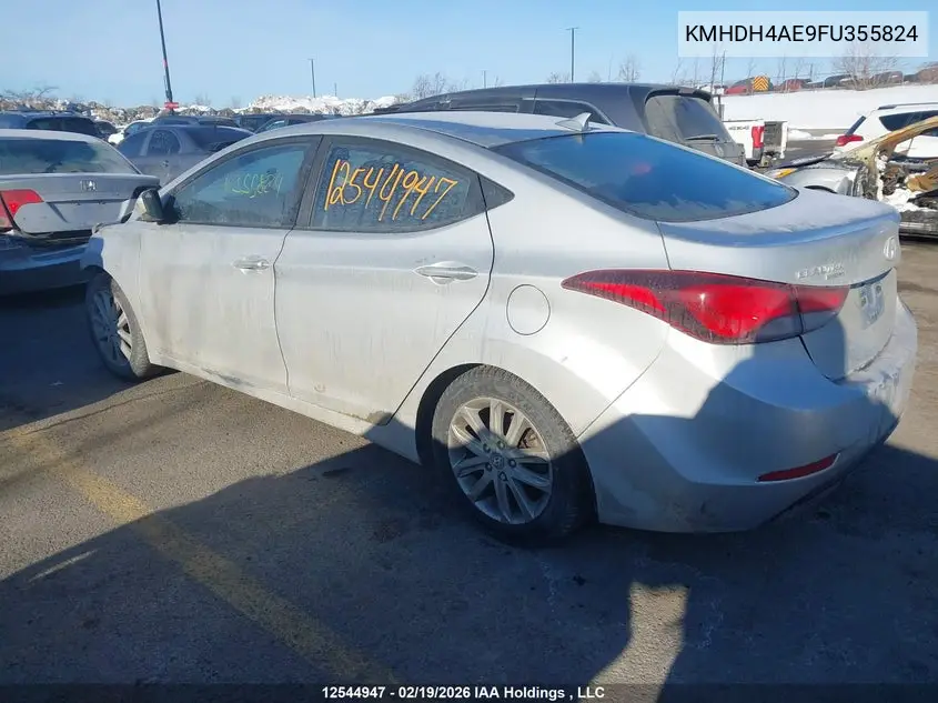 2015 HYUNDAI ELANTRA VIN KMHDH4AE9FU355824 — фото 3
