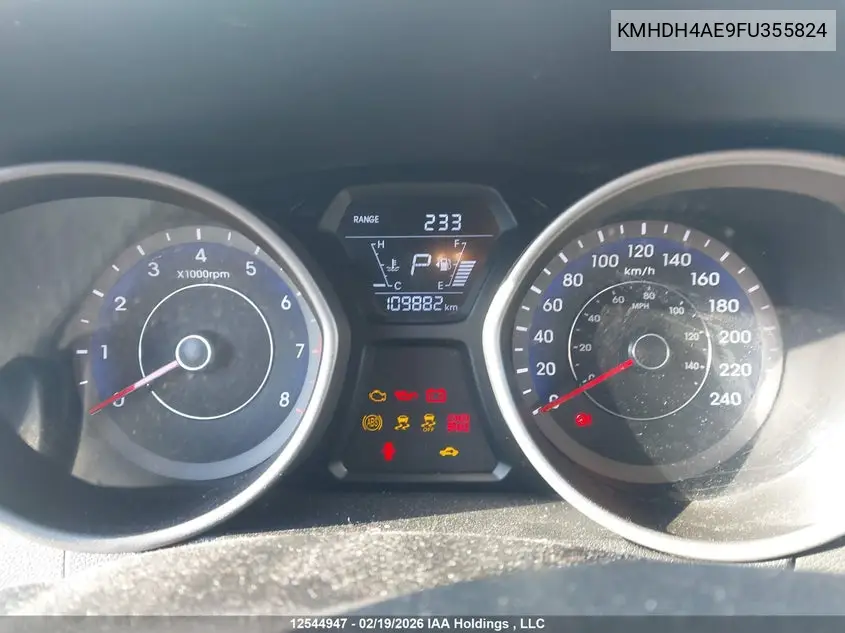 2015 HYUNDAI ELANTRA VIN KMHDH4AE9FU355824 — фото 7