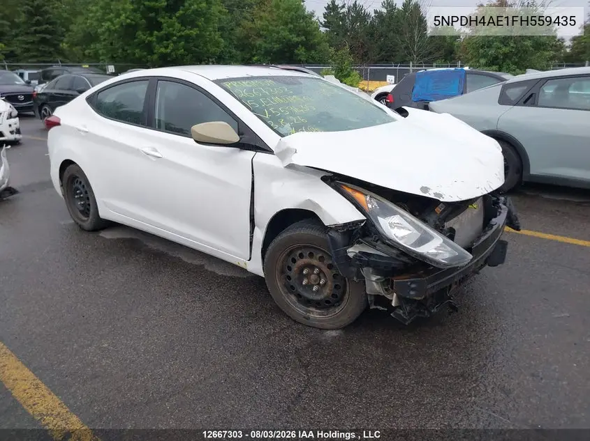 HYUNDAI ELANTRA 2015, VIN 5NPDH4AE1FH559435