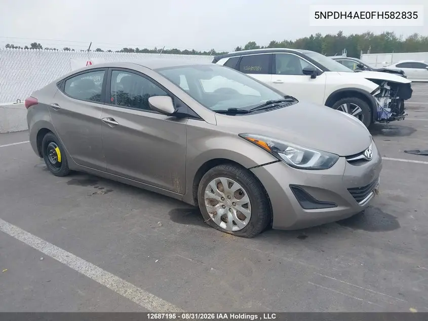HYUNDAI ELANTRA 2015, VIN 5NPDH4AE0FH582835