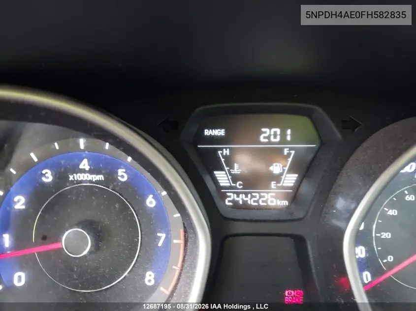 2015 HYUNDAI ELANTRA VIN 5NPDH4AE0FH582835 — фото 15
