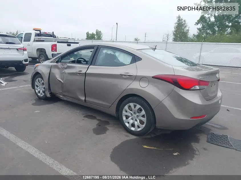 2015 HYUNDAI ELANTRA VIN 5NPDH4AE0FH582835 — фото 3