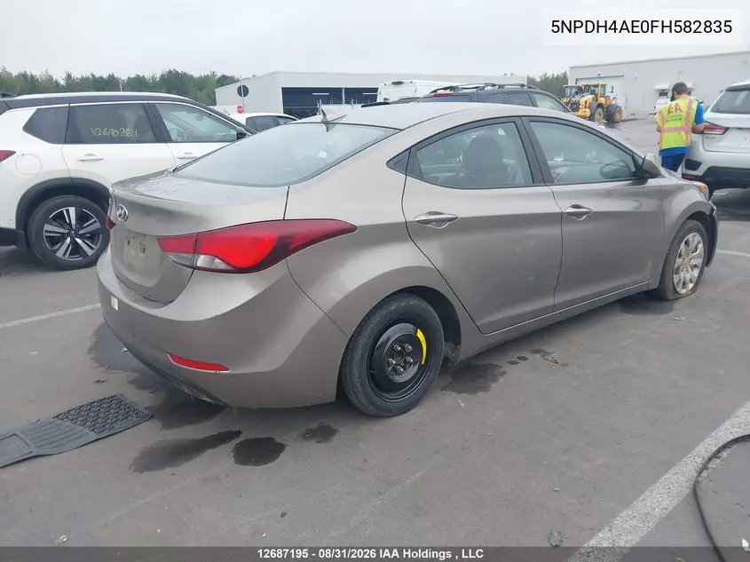 2015 HYUNDAI ELANTRA VIN 5NPDH4AE0FH582835 — фото 4