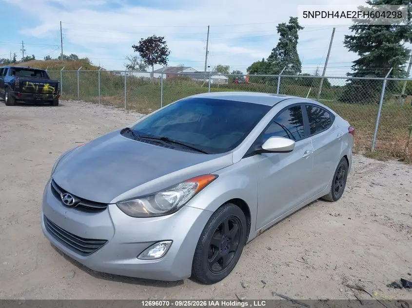 2015 HYUNDAI ELANTRA VIN 5NPDH4AE2FH604298 — фото 2