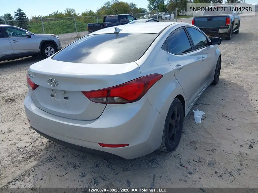 2015 HYUNDAI ELANTRA VIN 5NPDH4AE2FH604298 — фото 4