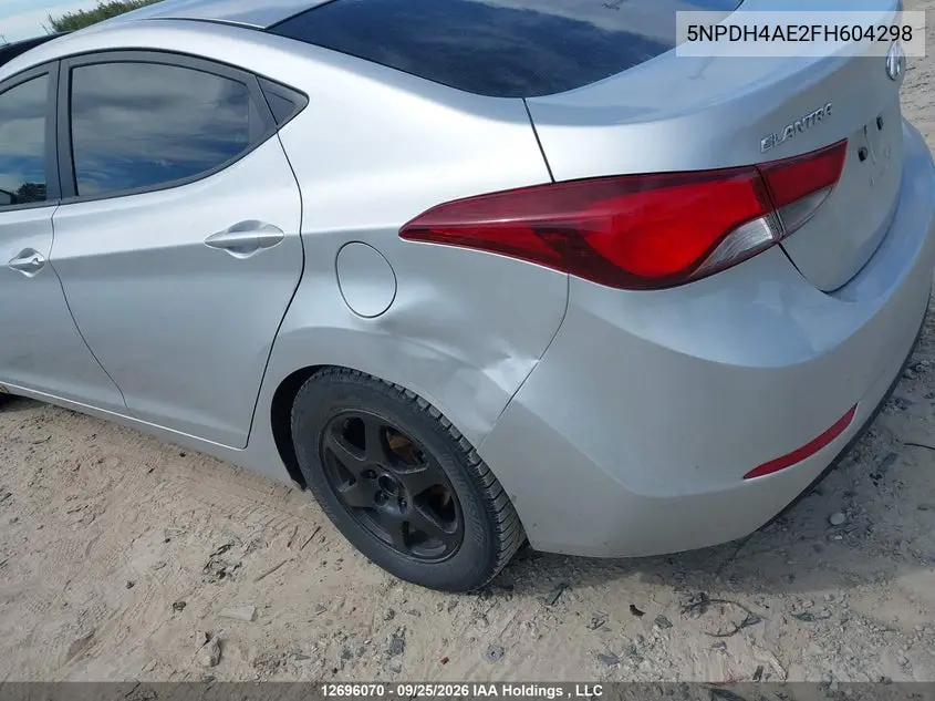 2015 HYUNDAI ELANTRA VIN 5NPDH4AE2FH604298 — фото 6