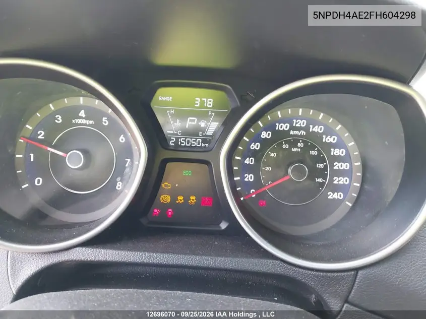 2015 HYUNDAI ELANTRA VIN 5NPDH4AE2FH604298 — фото 7