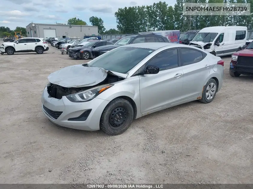 2015 HYUNDAI ELANTRA VIN 5NPDH4AE5FH628739 — фото 2