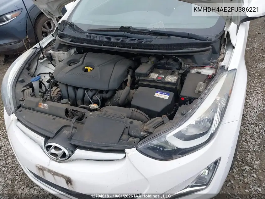 2015 HYUNDAI ELANTRA VIN KMHDH4AE2FU386221 — фото 10