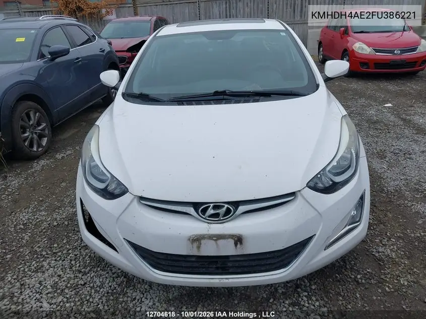 2015 HYUNDAI ELANTRA VIN KMHDH4AE2FU386221 — фото 11