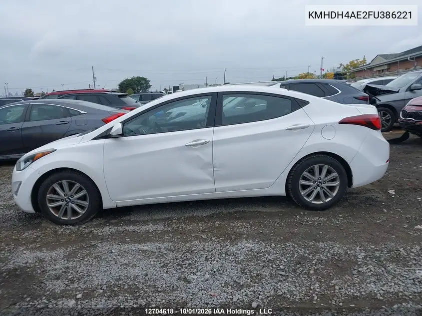 2015 HYUNDAI ELANTRA VIN KMHDH4AE2FU386221 — фото 13