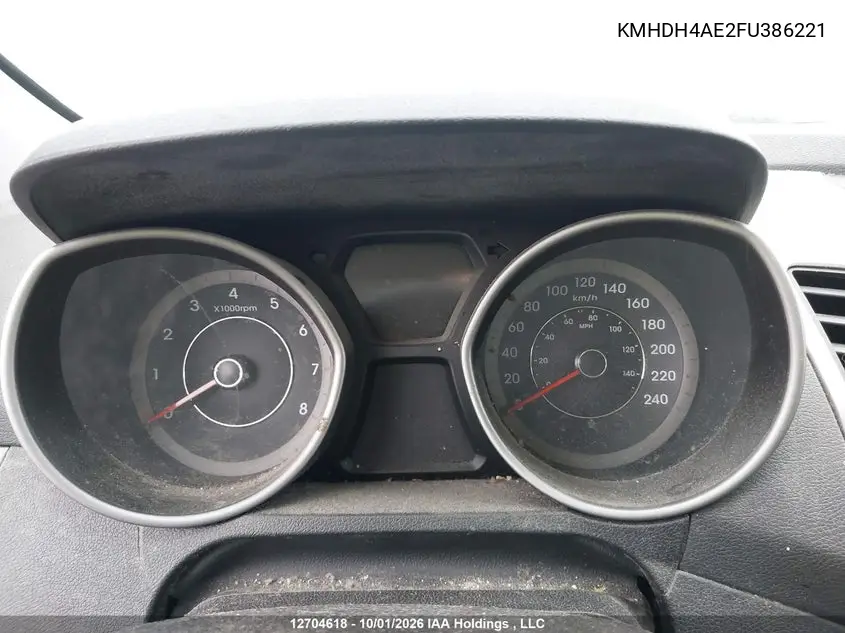2015 HYUNDAI ELANTRA VIN KMHDH4AE2FU386221 — фото 14