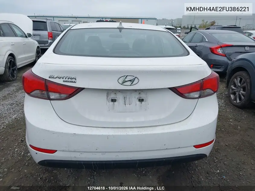 2015 HYUNDAI ELANTRA VIN KMHDH4AE2FU386221 — фото 15