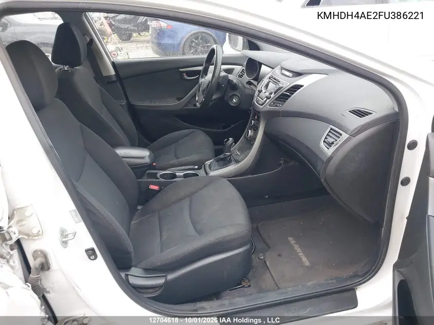2015 HYUNDAI ELANTRA VIN KMHDH4AE2FU386221 — фото 5