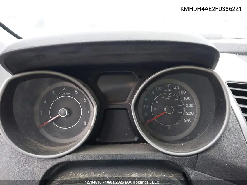 2015 HYUNDAI ELANTRA VIN KMHDH4AE2FU386221 — фото 7