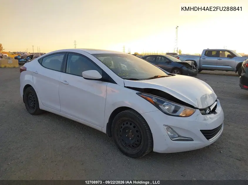 HYUNDAI ELANTRA 2015, VIN KMHDH4AE2FU288841