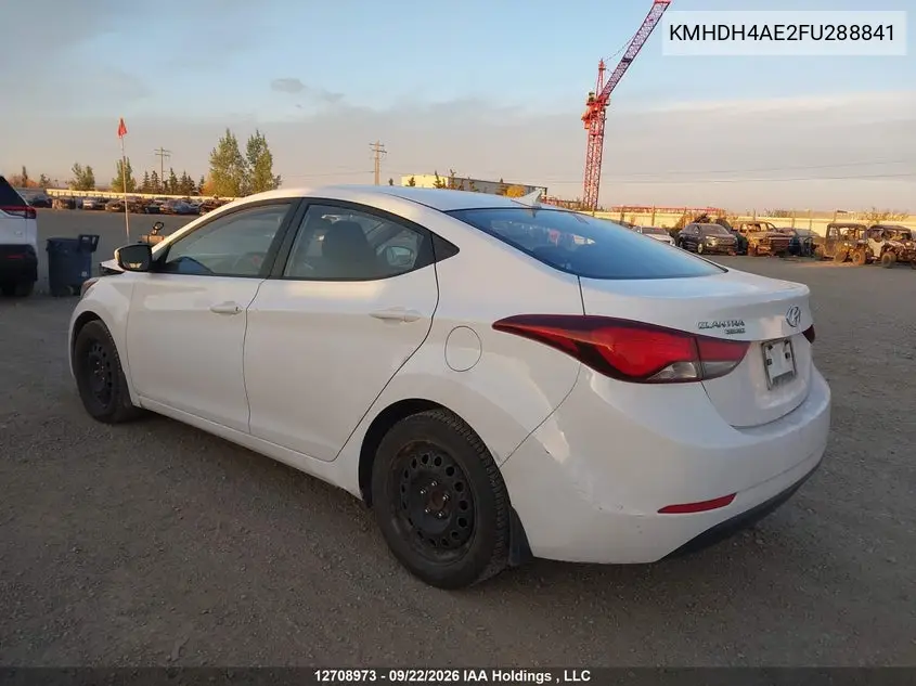 2015 HYUNDAI ELANTRA VIN KMHDH4AE2FU288841 — фото 3