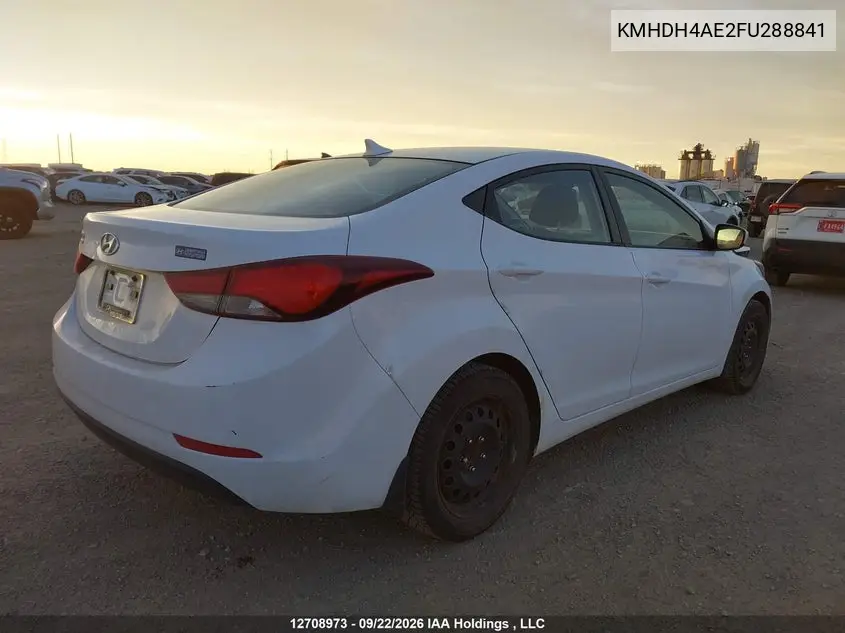2015 HYUNDAI ELANTRA VIN KMHDH4AE2FU288841 — фото 4