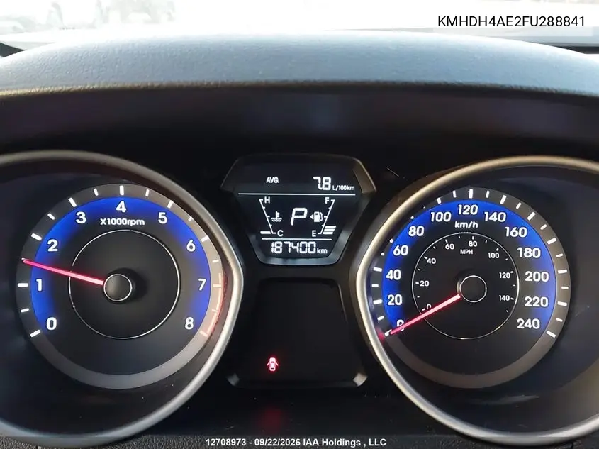 2015 HYUNDAI ELANTRA VIN KMHDH4AE2FU288841 — фото 7