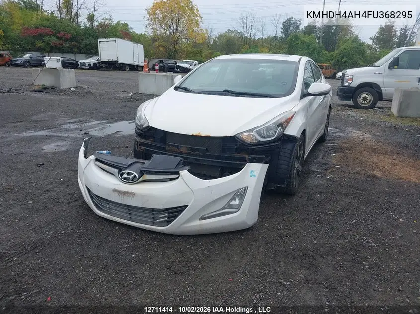 2015 HYUNDAI ELANTRA VIN KMHDH4AH4FU368295 — фото 2