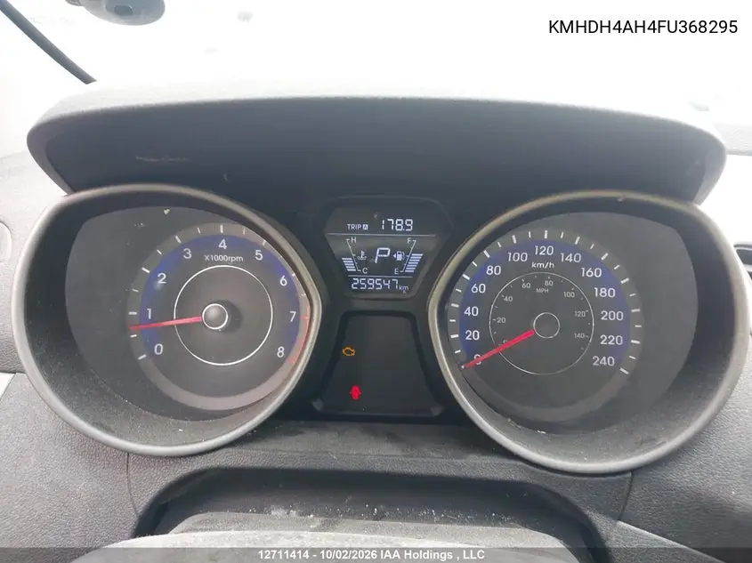 2015 HYUNDAI ELANTRA VIN KMHDH4AH4FU368295 — фото 7
