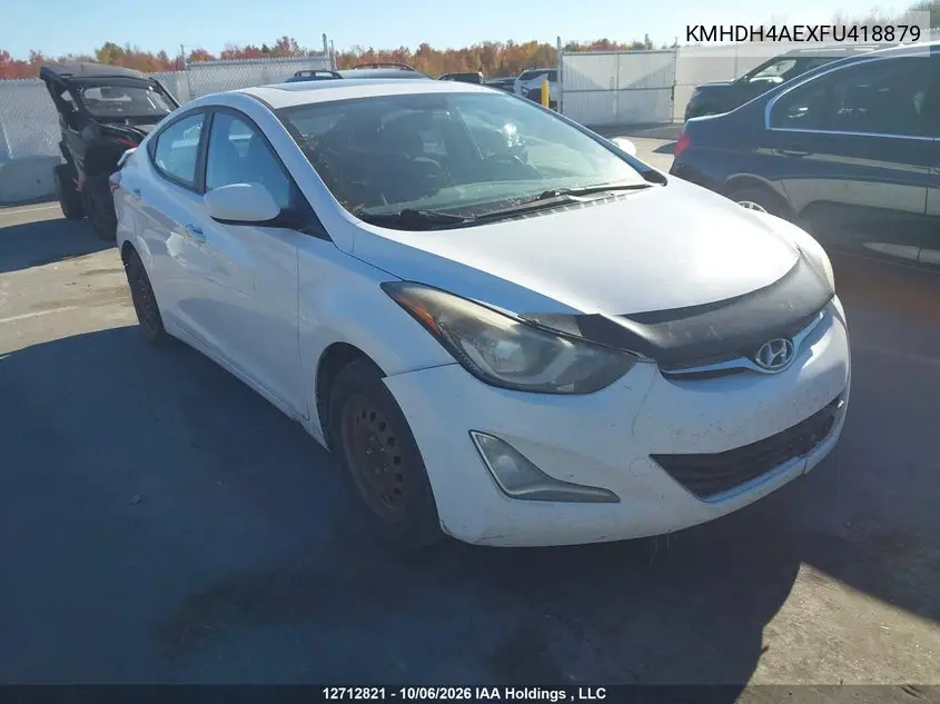 HYUNDAI ELANTRA 2015, VIN KMHDH4AEXFU418879
