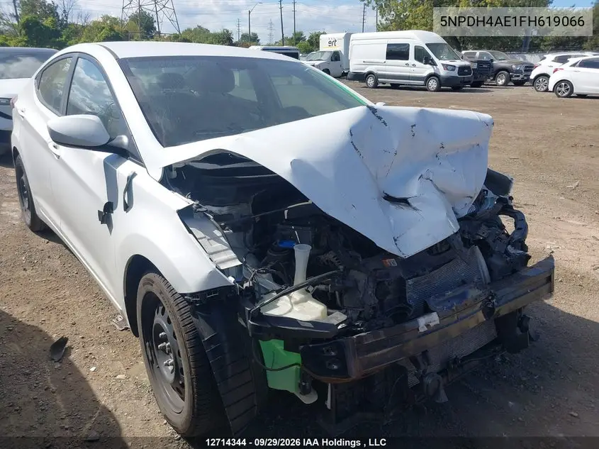 HYUNDAI ELANTRA 2015, VIN 5NPDH4AE1FH619066