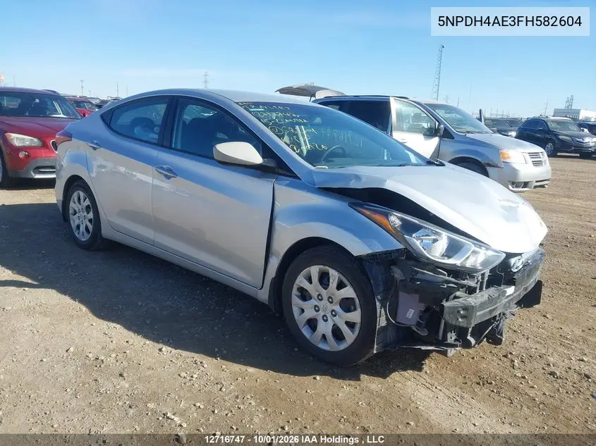 HYUNDAI ELANTRA 2015, VIN 5NPDH4AE3FH582604