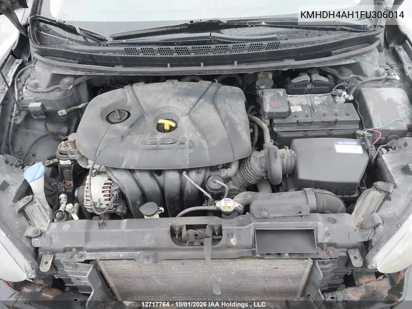 2015 HYUNDAI ELANTRA VIN KMHDH4AH1FU306014 — фото 10