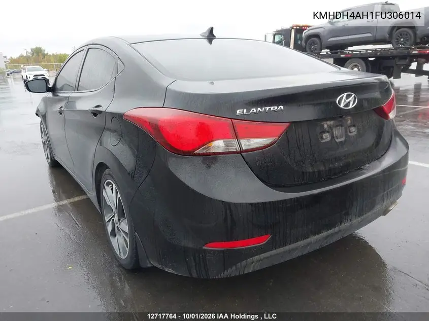 2015 HYUNDAI ELANTRA VIN KMHDH4AH1FU306014 — фото 3