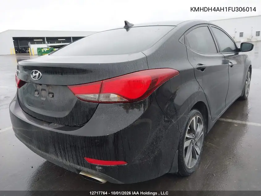 2015 HYUNDAI ELANTRA VIN KMHDH4AH1FU306014 — фото 4