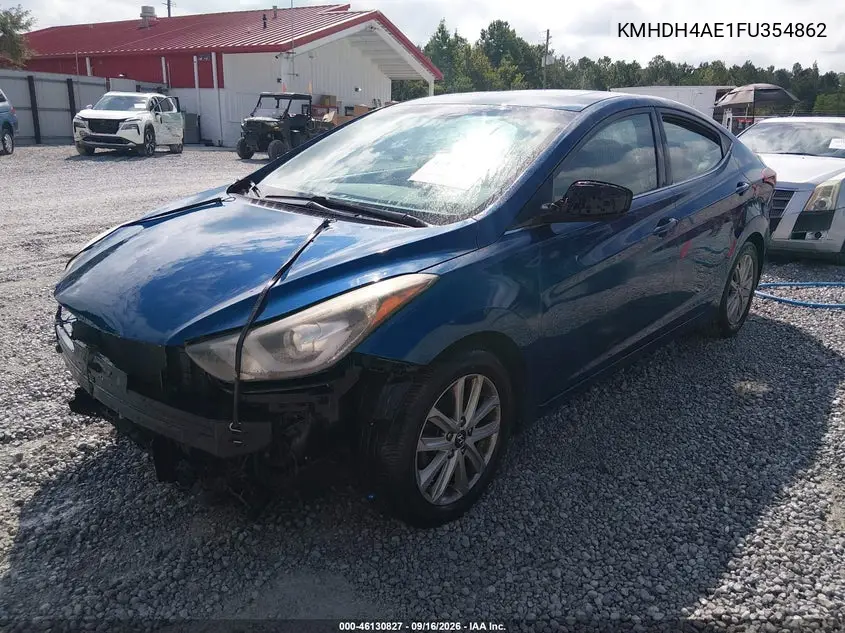 2015 HYUNDAI ELANTRA VIN KMHDH4AE1FU354862 — фото 2