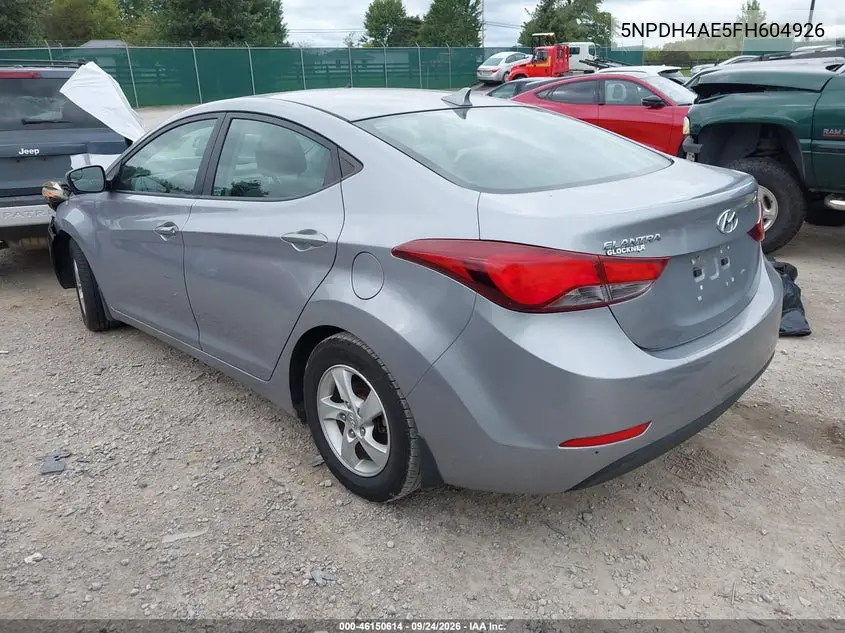 2015 HYUNDAI ELANTRA VIN 5NPDH4AE5FH604926 — фото 3