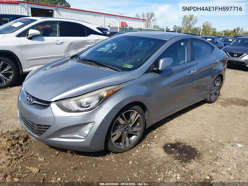 2015 HYUNDAI ELANTRA VIN 5NPDH4AE1FH597716 — фото 2