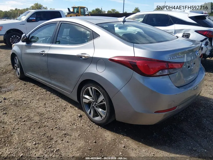 2015 HYUNDAI ELANTRA VIN 5NPDH4AE1FH597716 — фото 3