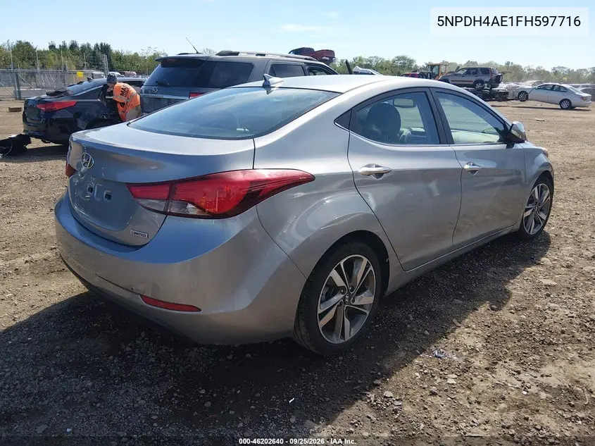 2015 HYUNDAI ELANTRA VIN 5NPDH4AE1FH597716 — фото 4