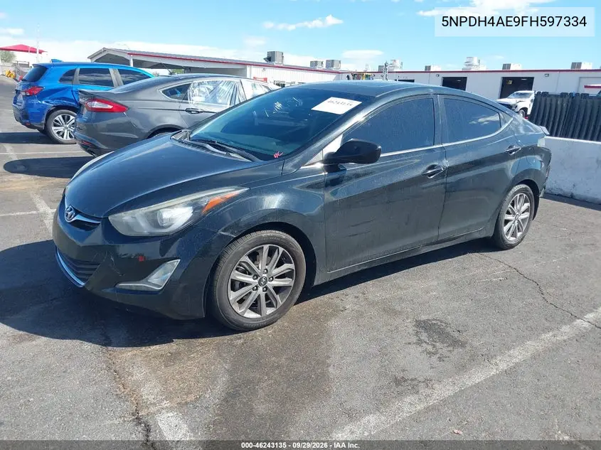 2015 HYUNDAI ELANTRA VIN 5NPDH4AE9FH597334 — фото 2